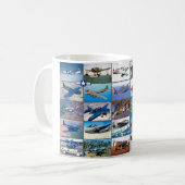 米国の戦闘機 – WORLD WAR 2 "モンタージュ" コーヒーマグカップ (正面左)