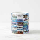 米国の戦闘機 – WORLD WAR 2 "モンタージュ" コーヒーマグカップ (中央)