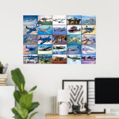 米国の戦闘機 – WORLD WAR 2 "モンタージュ" ポスター (ホームオフィス)