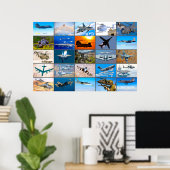 米国の戦闘航空「モンタージュ」 ポスター (ホームオフィス)