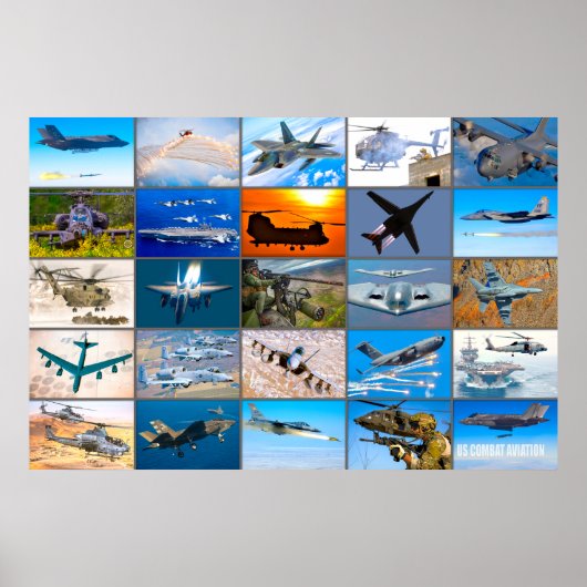 米国の戦闘航空「モンタージュ」 ポスター (正面)