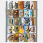 米国の戦闘装甲「モンタージュ」 フリースブランケット (正面)