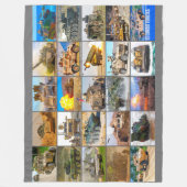 米国の戦闘車両「モンタージュ」 フリースブランケット (正面)