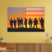 米国の戦闘部隊32x48 キャンバスプリント (インサイチュ (リビング))