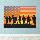 米国の戦闘部隊32x48 キャンバスプリント (インサイチュ (ウッドフロア))