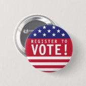 米国の投票登録 缶バッジ (正面&裏面)