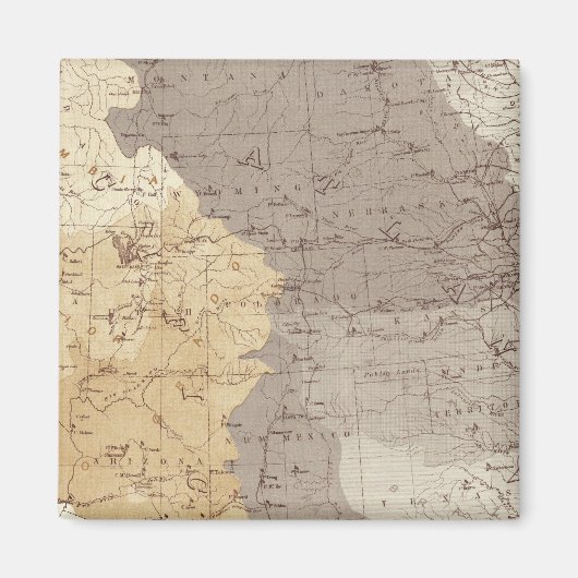 米国の排水地域の地図 マグネット (正面)