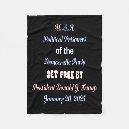 米国の政治囚が釈放される フリースブランケット (正面)