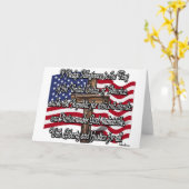 米国の旗および十字との忠誠の帖当 カード (黄色い花)