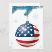 米国の旗が付いているクリスマスの球 シーズンカード (正面/裏面)