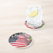 米国の旗が付いている歴史的な軍の墓地 コースター (側面)