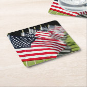 米国の旗が付いている歴史的な軍の墓地 スクエアペーパーコースター (アングル)