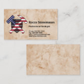 米国の旗との地質学者の石のハンマーのロゴ 名刺 (正面/裏面)