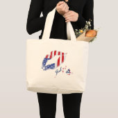 米国の旗に接吻して下さい ラージトートバッグ (正面(商品))