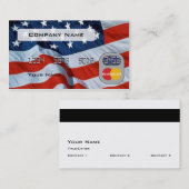 米国の旗のクレジットカード 名刺 (正面/裏面)