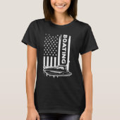 米国の旗のグラフィック概念をボイティング Tシャツ (正面)