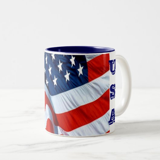 米国の旗のコーヒー・マグ ツートーンマグカップ (正面右)