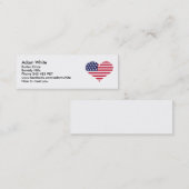 米国の旗のハート スキニー名刺 (正面/裏面)