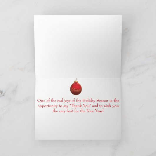 米国の旗のメリークリスマスカード シーズンカード (内部)