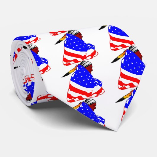 米国の旗の原産のアメリカインディアンの包まれた ネクタイ (ロール)