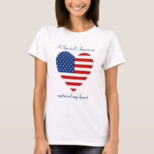 米国の旗の恋人のTシャツ Tシャツ