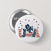 米国の旗の文字 缶バッジ (正面&裏面)