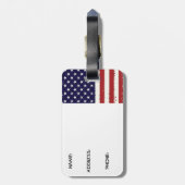 米国の旗の荷物のラベル! ラゲッジタグ (裏面縦)
