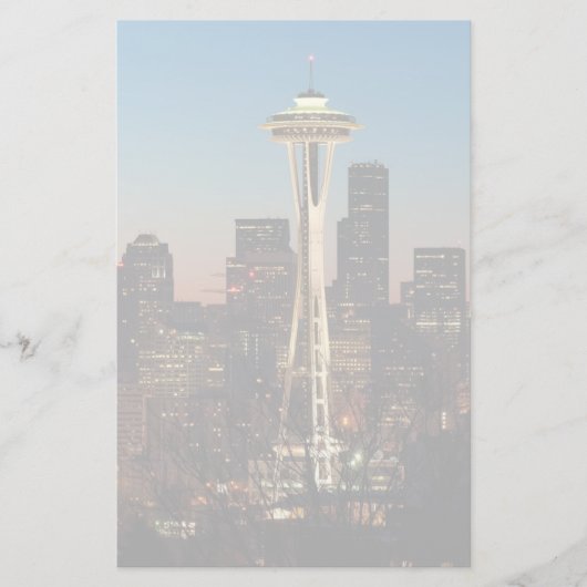 米国の旗は昇る月の間を飛ぶ 便箋 (正面)