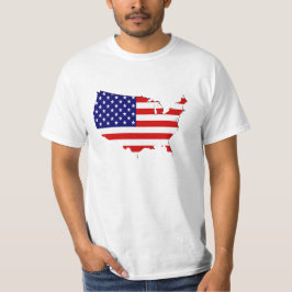 米国の旗地図 Tシャツ