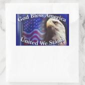 米国の旗揚げ統一されたは神の恵み 長方形シール (バッグ)