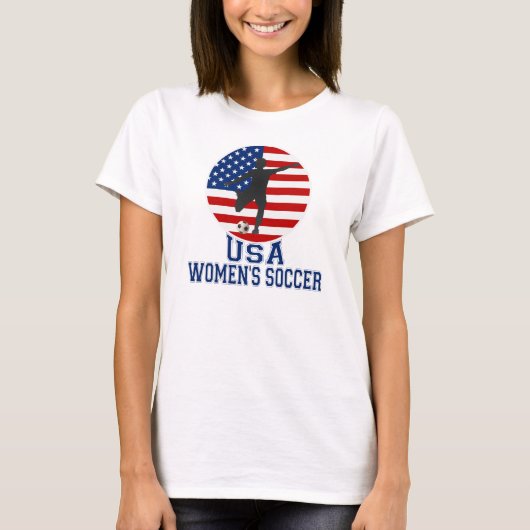 米国の旗米国の女性のサッカーのTシャツ Tシャツ (正面)