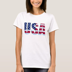 米国の旗3Dの手紙 Tシャツ