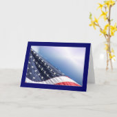 米国の旗-アメリカの愛国心が強い挨拶状 カード (黄色い花)
