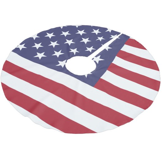 米国の旗-アメリカを祝って下さい-独立記念日 ブラッシュドポリエステルツリースカート (アングル)