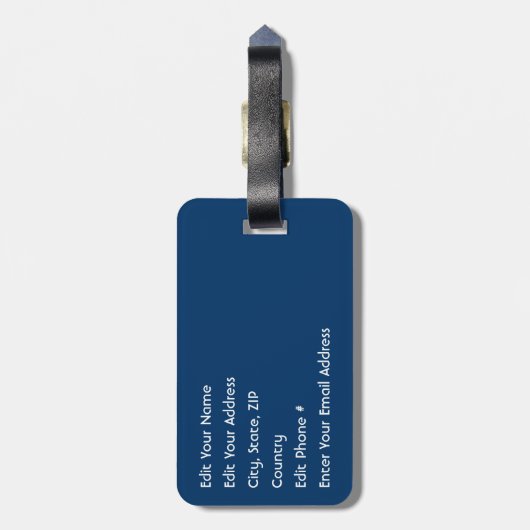 米国の旗 ラゲッジタグ (裏面縦)