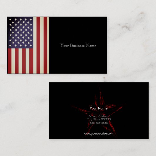 米国の旗 名刺 (正面/裏面)