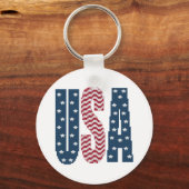 米国の星とストライプのキーチェーン キーホルダー (正面)
