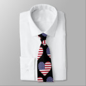 米国の星とストライプハートのネックタイ ネクタイ (タイ)