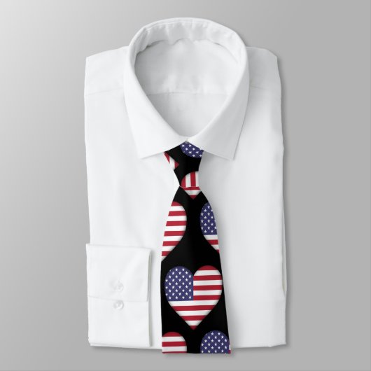 米国の星とストライプハートのネックタイ ネクタイ (タイ)