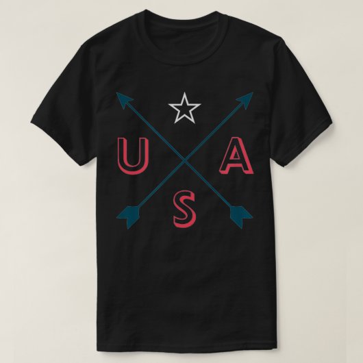 米国の星と矢印 Tシャツ (デザイン正面)