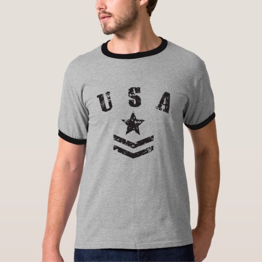 米国の星は及び縞で飾ります Tシャツ (正面)