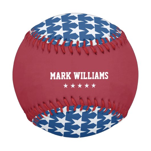 米国の星パーソナライズされた 野球ボール (正面)