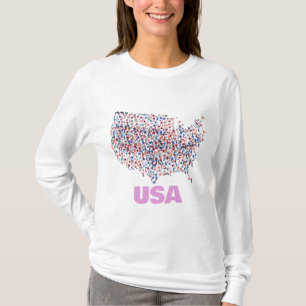 米国の星型地図 Tシャツ