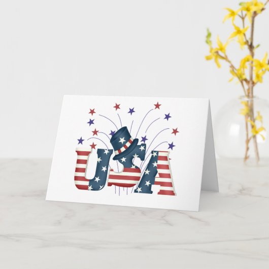 米国の星条旗のTシャツおよびギフト カード (黄色い花)