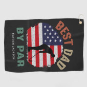 米国の最高のパパバイパー・ファーザーズ・デイギフト ゴルフタオル (横)