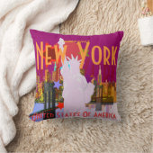 米国の枕ニューヨークシティのスカイラインの自由の女神 クッション (ブランケット)