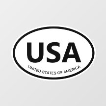 米国の楕円形の国コードまたは州の省略形の車