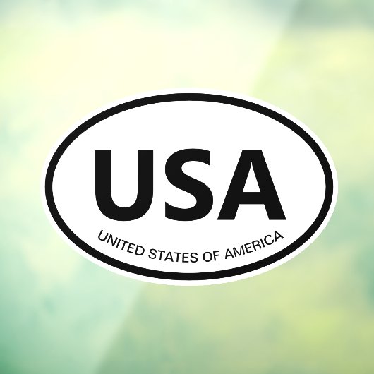 米国の楕円形の国コードまたは州の省略形の車 ウィンドウサイン (シート3)