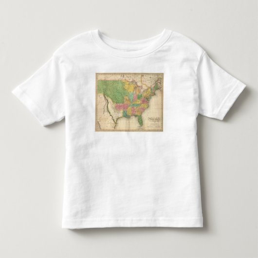 米国の歴史の地図 トドラーTシャツ (正面)