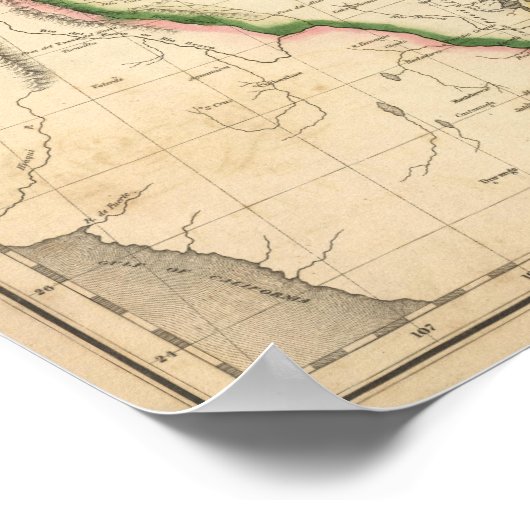 米国の歴史地図 ポスター (角)